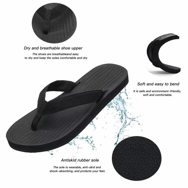 MEGNYA Soft Arch Support Cushioned Flip Flop Sandals for Women, Comfortable Plantar Fasciitis Thong Flat Sandals for Daily Home, Yoga Mat Foam Athletic Slippers for Walking black size 8 - Image 5
